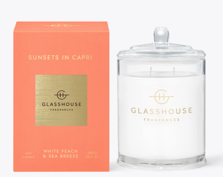 Sunsets In Capri - White Peach & Sea Breezed - Glasshouse Candle