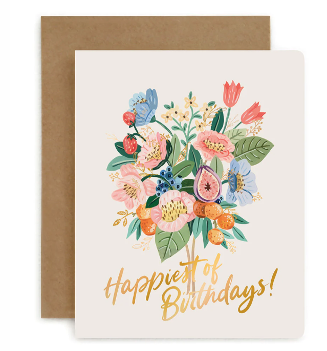 BESPOKE LETTERPRESS - HAPPIEST OF BIRTHDAYS GIFT CARD