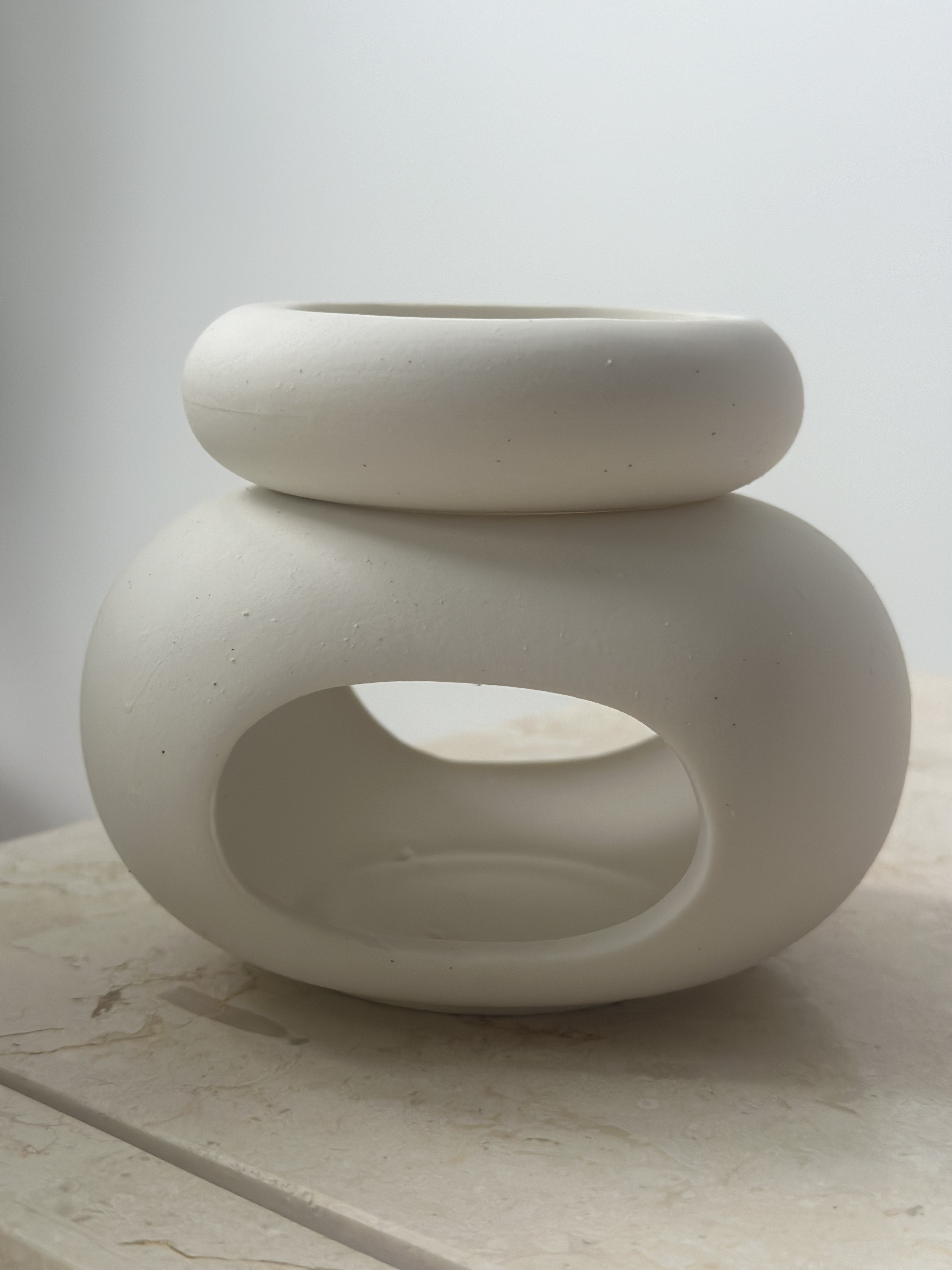 CERAMIC OIL BURNER WHITE BUBBLE STYLE