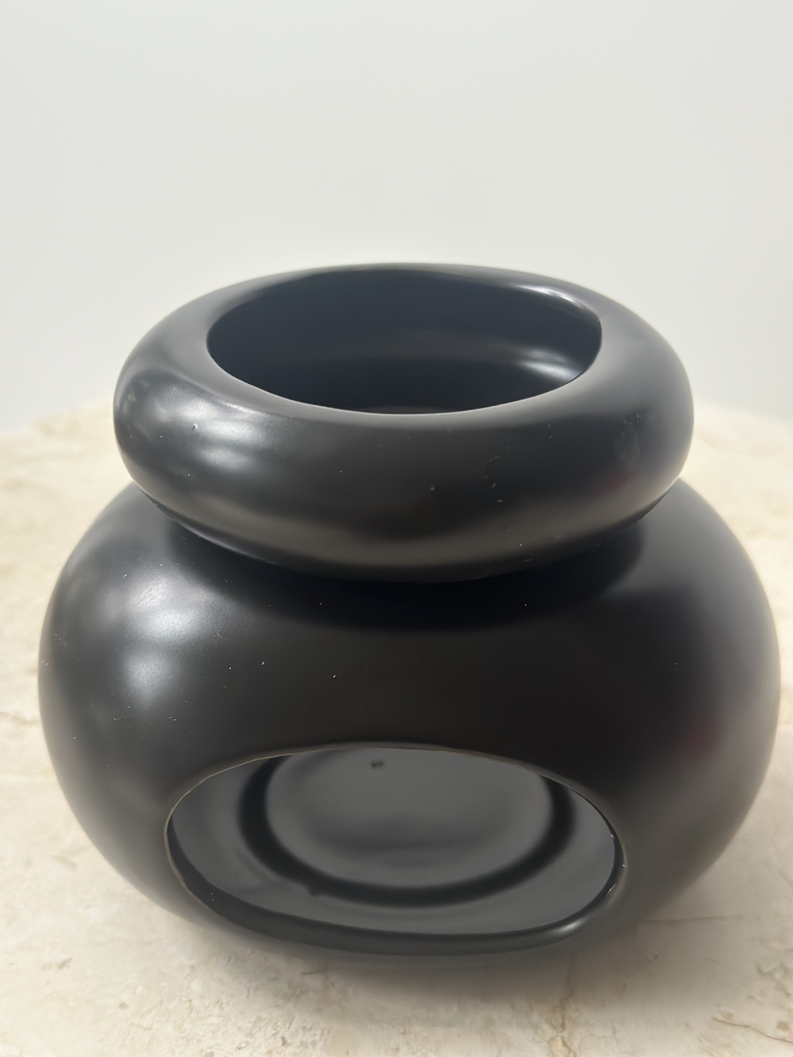CERAMIC OIL BURNER BLACK BUBBLE STYLE