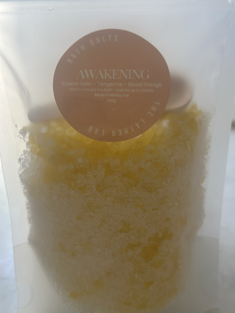 BATH SALTS - AWAKENING - EPSOM SALTS + TANGERINE + BLOOD ORANGE