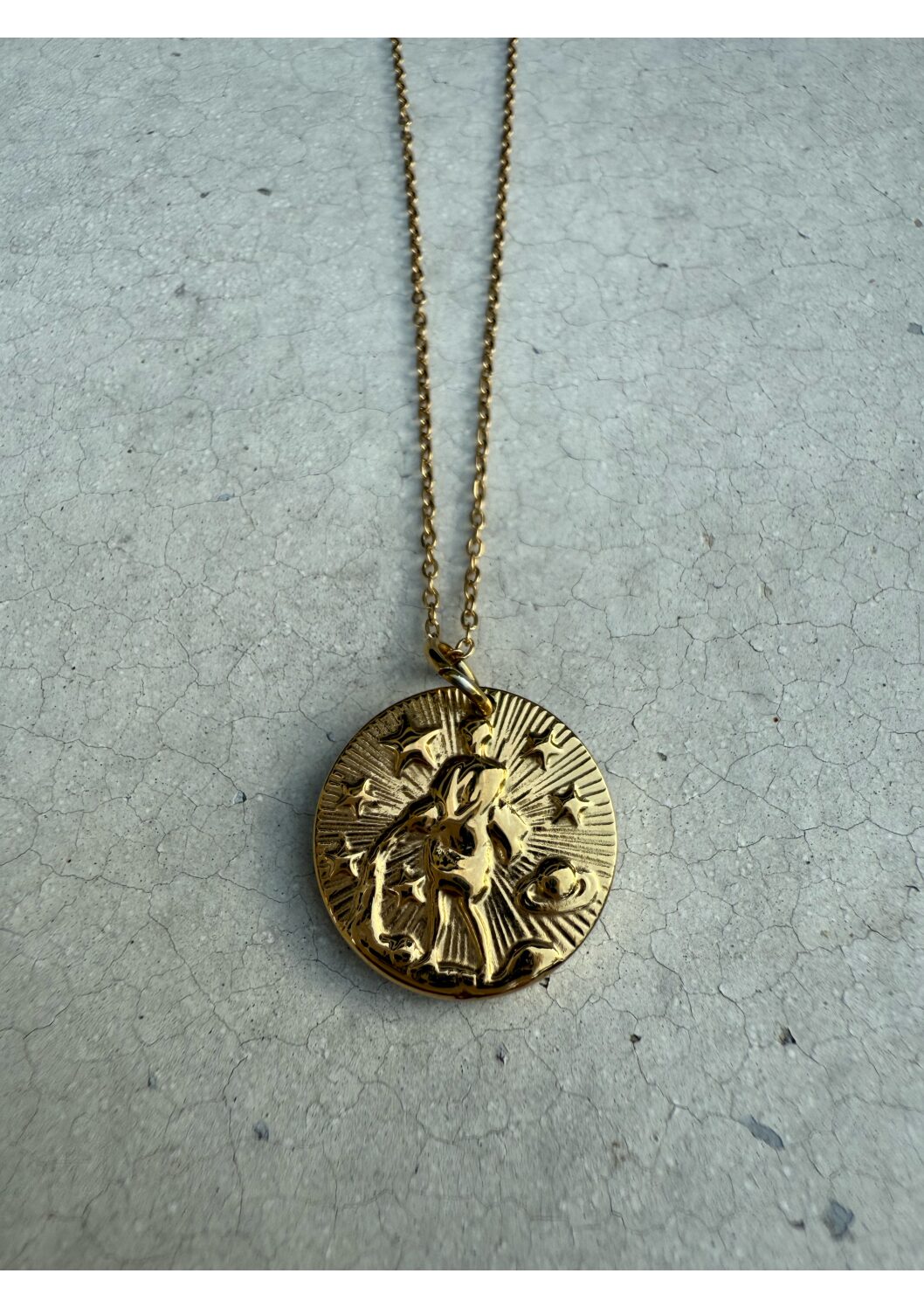 STAR SIGN 18K GOLD STAINLESS STEEL ZODIAC NECKLACE - 46CM - AQUARIUS