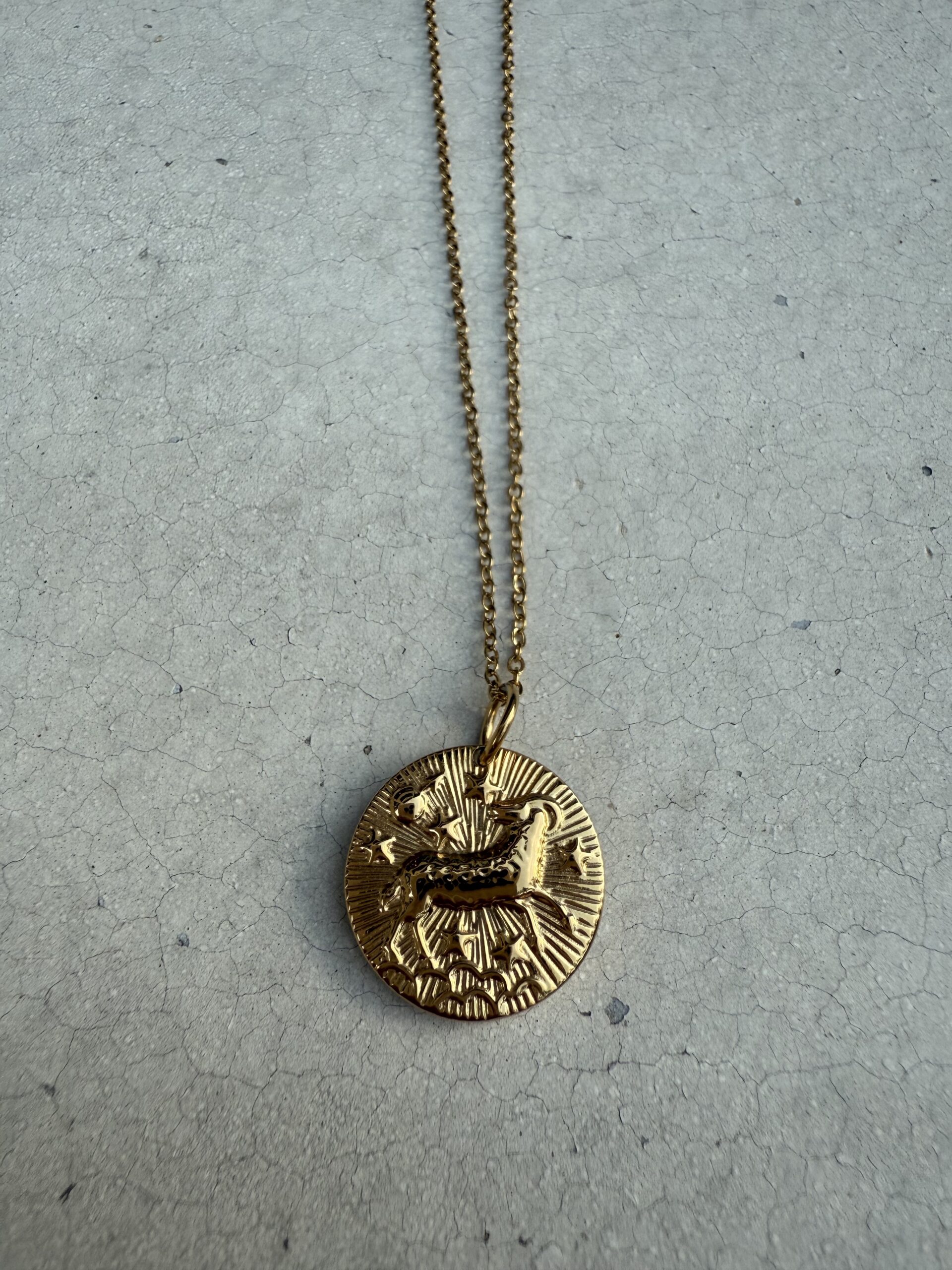 STAR SIGN 18K GOLD STAINLESS STEEL ZODIAC NECKLACE - 46CM - ARIES