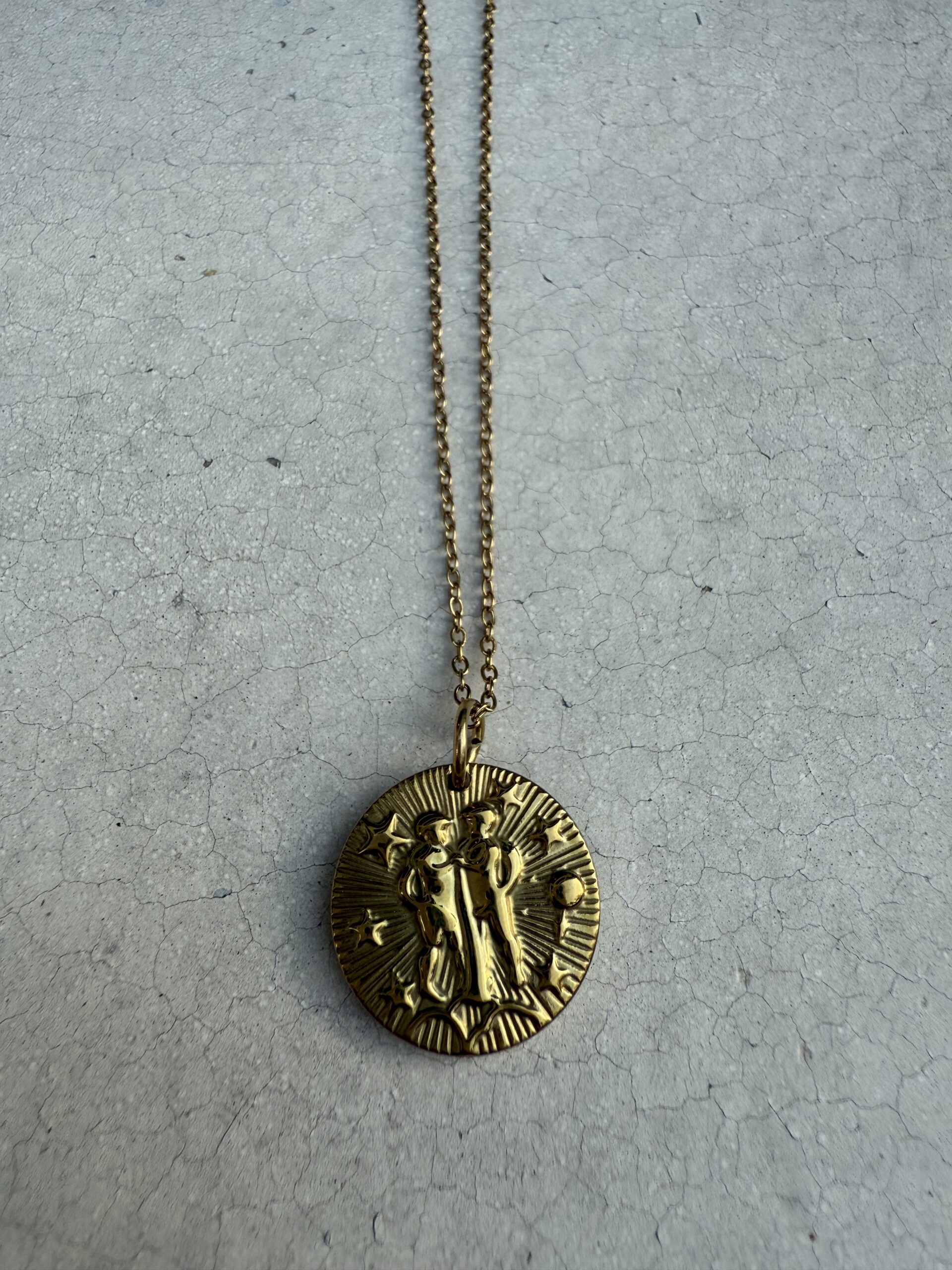 STAR SIGN 18K GOLD STAINLESS STEEL ZODIAC NECKLACE - 46CM - GEMINI