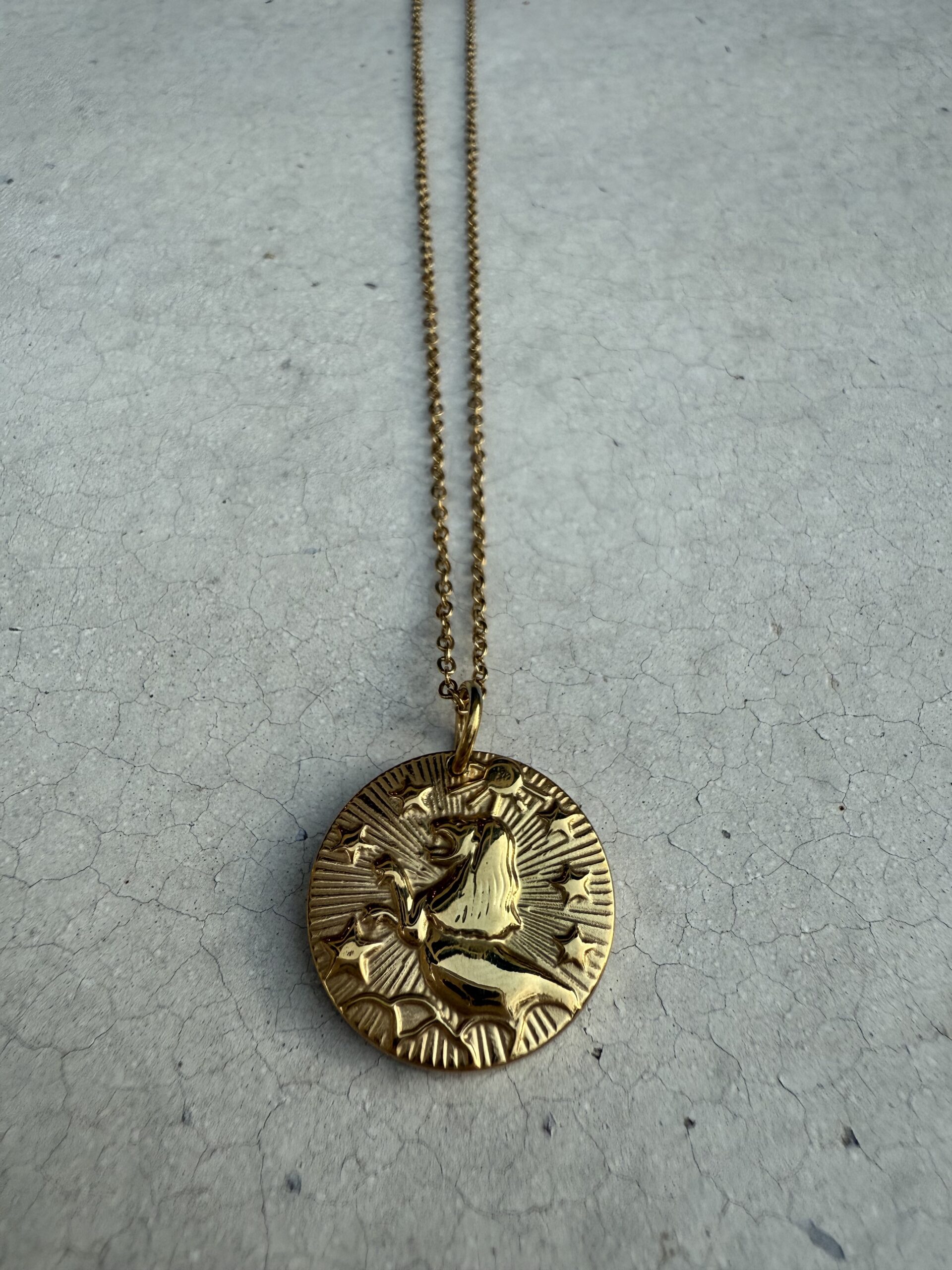 STAR SIGN 18K GOLD STAINLESS STEEL ZODIAC NECKLACE - 46CM - LEO