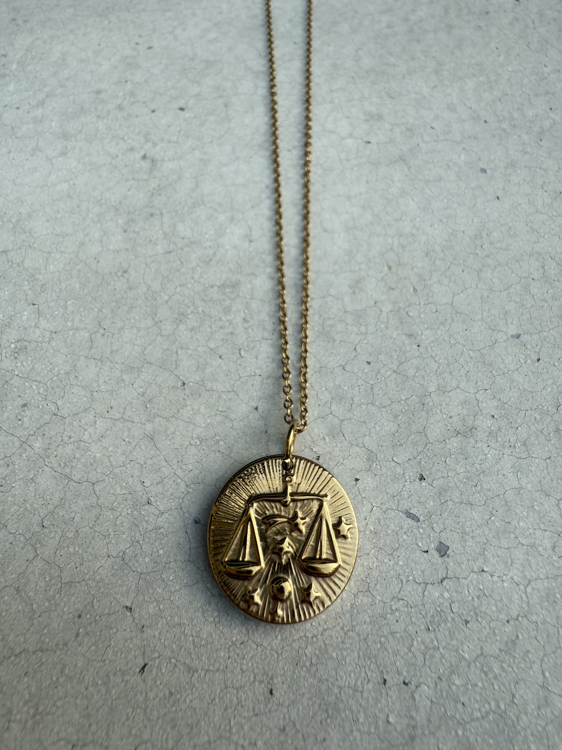 STAR SIGN 18K GOLD STAINLESS STEEL ZODIAC NECKLACE - 46CM - LIBRA