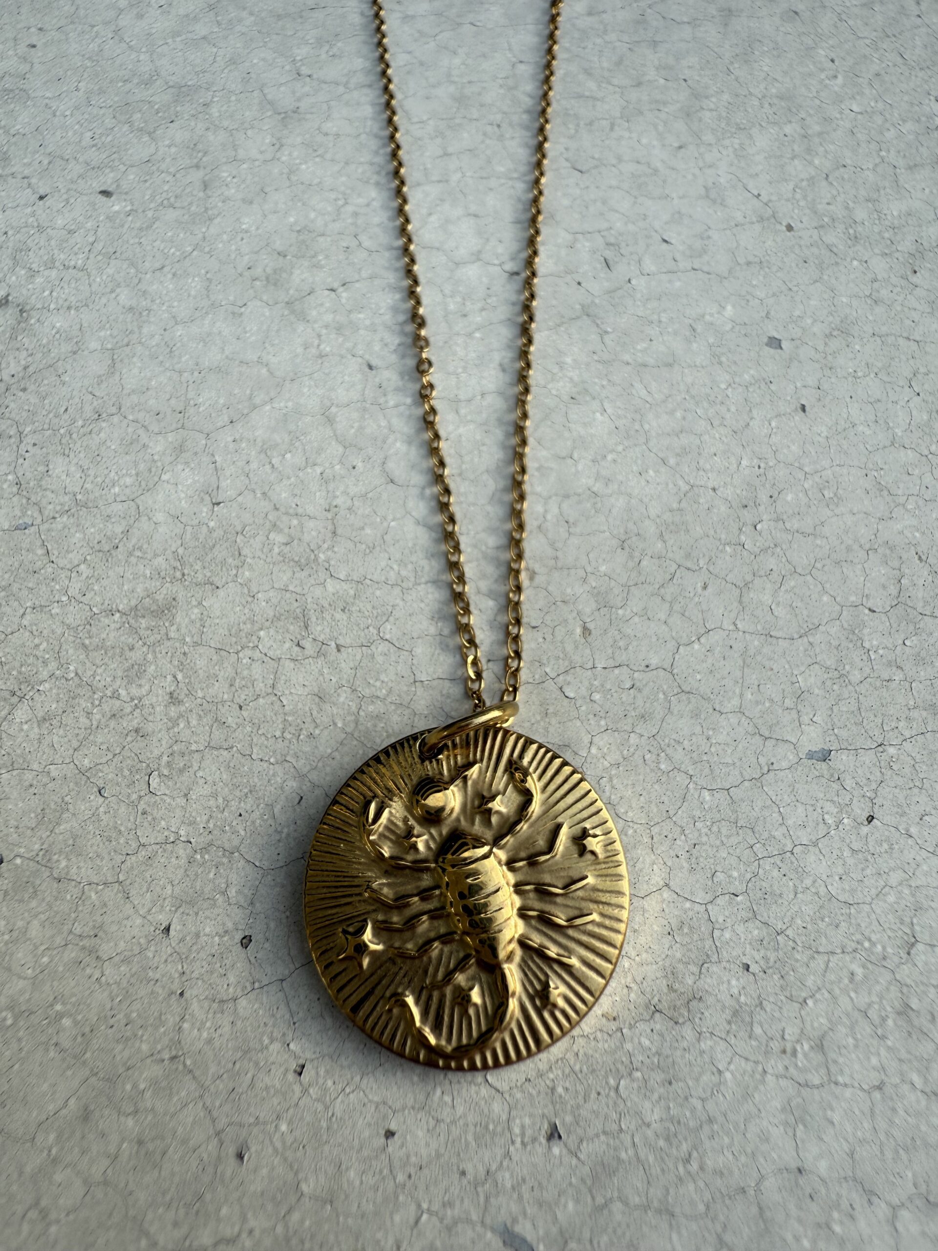 STAR SIGN 18K GOLD STAINLESS STEEL ZODIAC NECKLACE - 46CM - SCORPIO