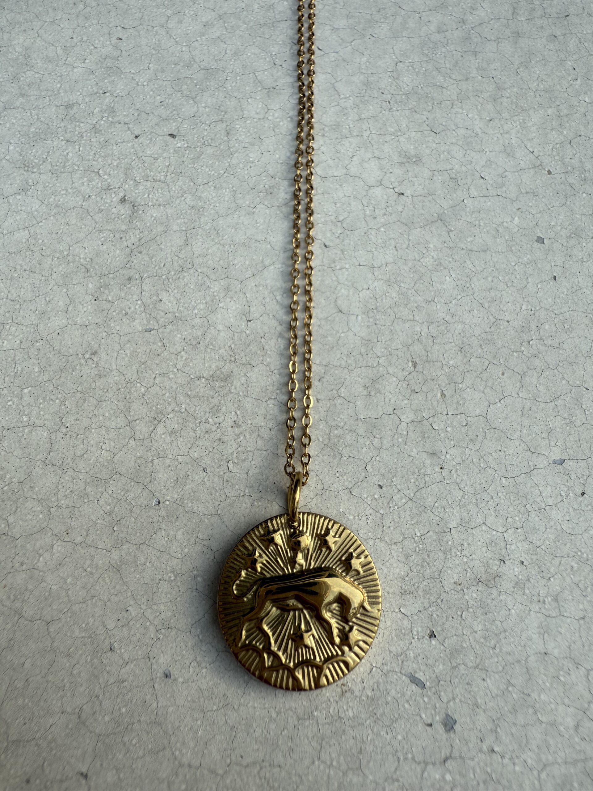 STAR SIGN 18K GOLD STAINLESS STEEL ZODIAC NECKLACE - 46CM - TAURUS