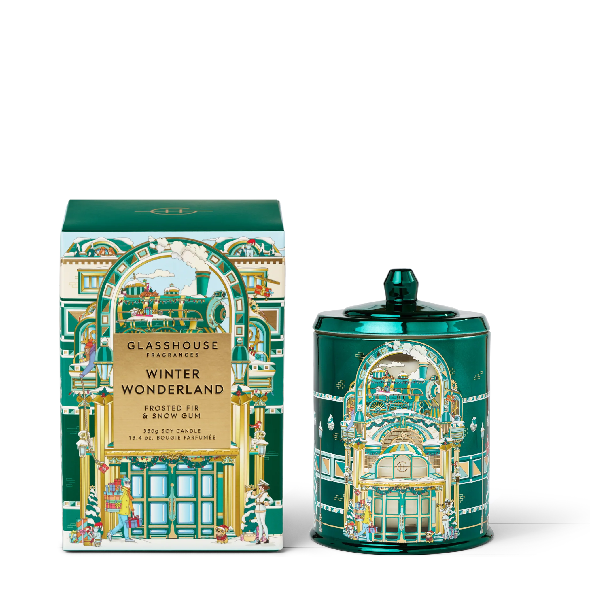 GLASSHOUSE - WINTER WONDERLAND 380G SOY CANDLE - Frosted Fir & Snow Gum