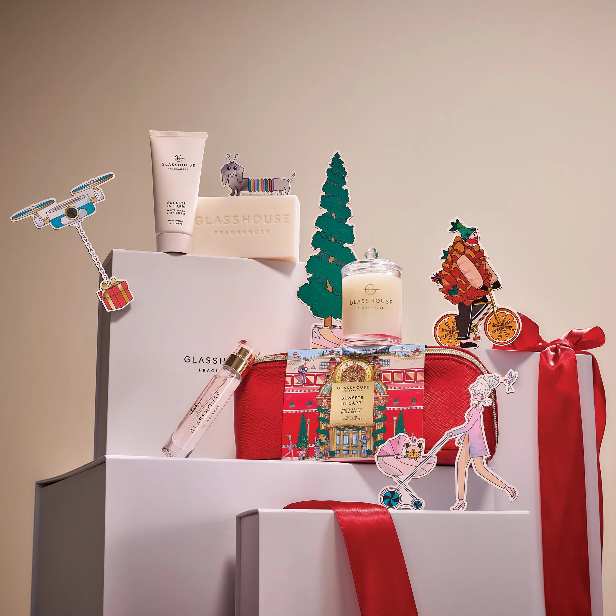 GLASSHOUSE - SUNSETS IN CAPRI GIFT SET - White Peach & Sea Breeze - Image 2